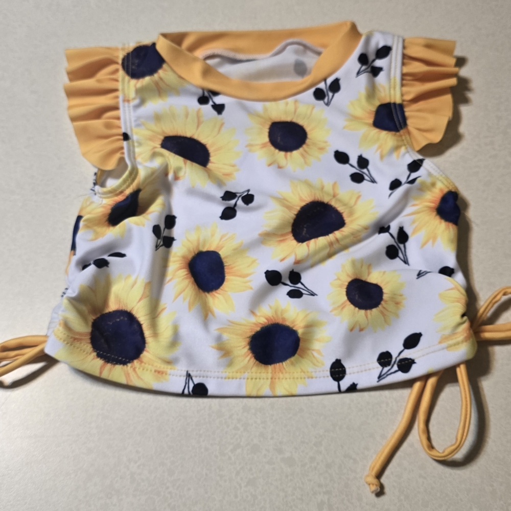 Toddler Girls 24M Swimsuit Cute 2 Piece Tankini Bathing Suit Ruffle Beach Bikini - Picture 13 of 13